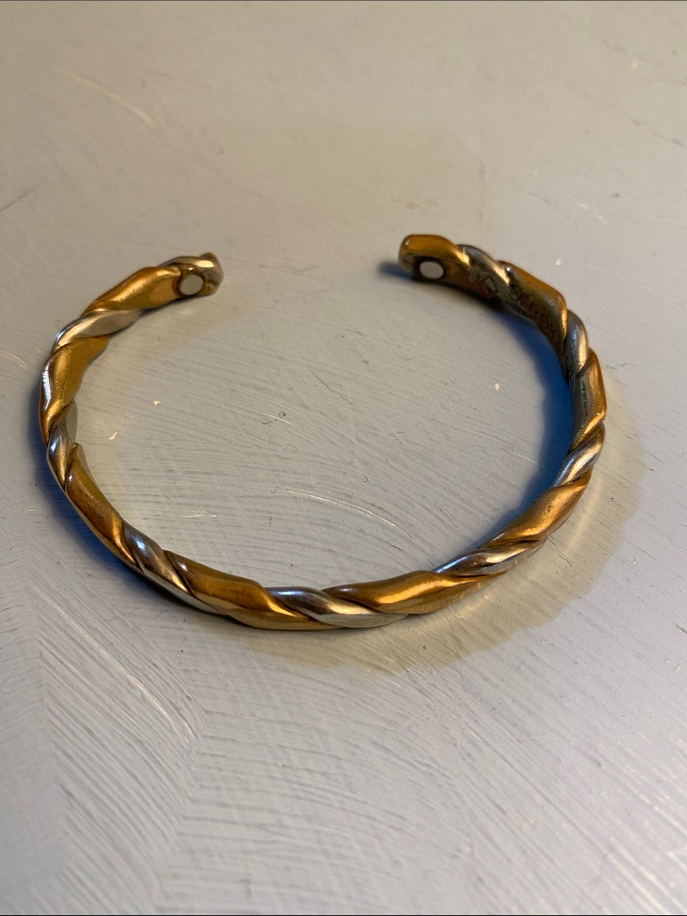 Sergio Lub Vintage Brass & German Sterling Silver Cuff Bracelet